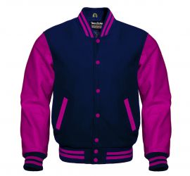 Varsity Jacket Navy Hot Pink